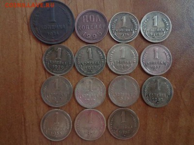 Ранние Советы копейки 14шт пол копейки 1925г - DSC03454.JPG