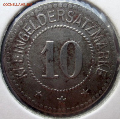 Нотгельды Германии. Обзорная тема. - 10 пф. 1917г. Кобург 1