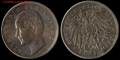 5 марок 1894  Бавария до 05.09.15 г 22.00 мск - 1894