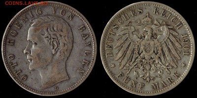 5 марок 1901 Бавария до 05.09.15 г 22.00 мск - 1901