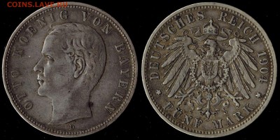 5 марок 1904 Бавария до 05.09.15 г 22.00 мск - 1904