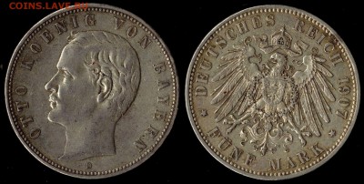 5 марок 1907  Бавария до 05.09.15 г 22.00 мск - 1907