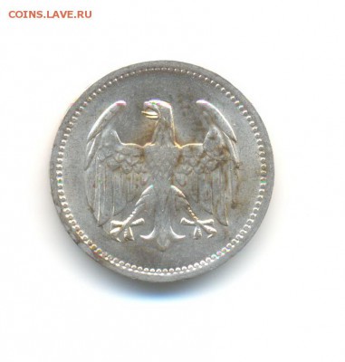 Ag. Веймар 1 марка 1924 А. XF. до 2.09 22.00 - 7