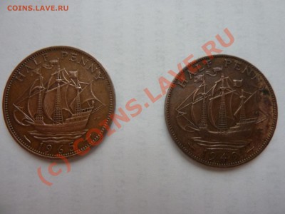 Британия полпенни 2 монеты 1949 и 1965 г. до 12.08.10 в 22-0 - P1020738.JPG