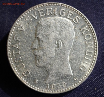 С 1 руб. ШВЕЦИЯ 2 кроны  1939г. ГУСТАВ-V до 7.09.15г. в 22-0 - IMG_7301.JPG