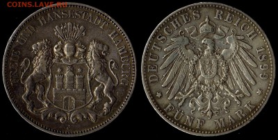5 марок 1899 Гамбург до 08.09.15 г 22.00 мск - 1899