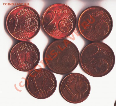 ЕВРО Продажа - 1 и 2 евроцента 1 001
