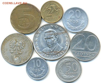 8 польских монет 1972-1991 (см. описание); до 02.09_22.36мс - 8863
