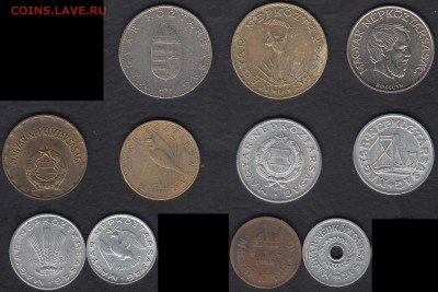 Венгрия 2 филлера - 10 форинтов 11 монет до 04.09.2015 22-00 - Венгрия р