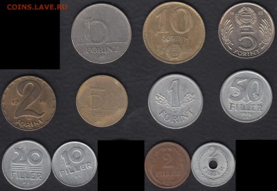 Венгрия 2 филлера - 10 форинтов 11 монет до 04.09.2015 22-00 - Венгрия а