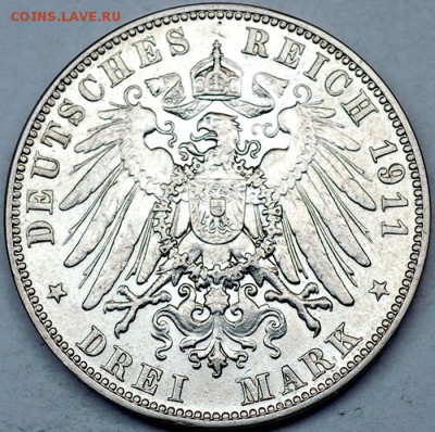 Германия. Саксония_3 марки 1911; до 03.09_22.38мск - 10125