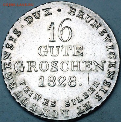 Германия. Ганновер_16 грошей 1828; до 03.09_22.40мск - 10019