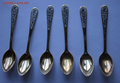 Серебряные чайные  ложки 6 шт.Северная чернь.Короткий - IMG_3792.JPG