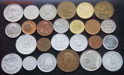 52 разные зарубежные монеты (см. описание); до 04.09_22.08мс - 3