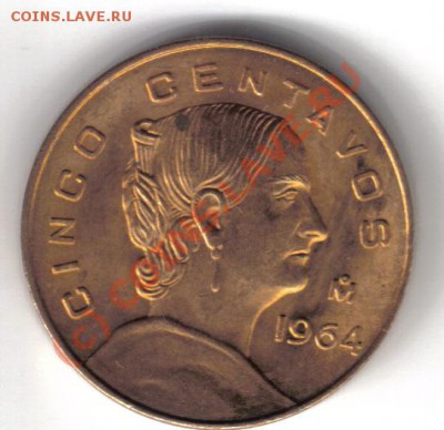 Мексика 5 сентаво 1964 UNC до 16.08 21.00мск - Мексика 5 сентаво 1964-1