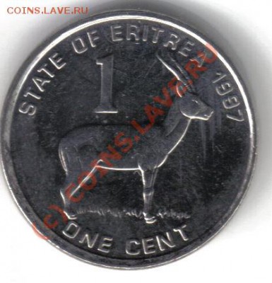 Эритрея 1 цент 1997 Газель UNC до 16.08 21.00мск - Эритрея 1 цент 1997-1