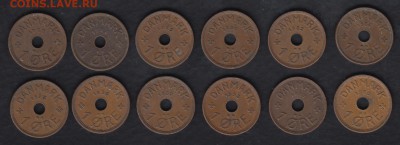 Дания 1 эре 1927-1940 12 монет до 08.09.2015 22-00 - Дания 1 эре подборка а