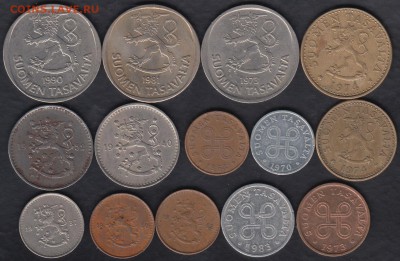 Финляндия 1937-1990 14 монет до 08.09.2015 22-00 - Финляндия 14 монет р