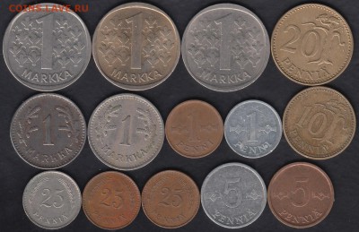 Финляндия 1937-1990 14 монет до 08.09.2015 22-00 - Финляндия 14 монет а