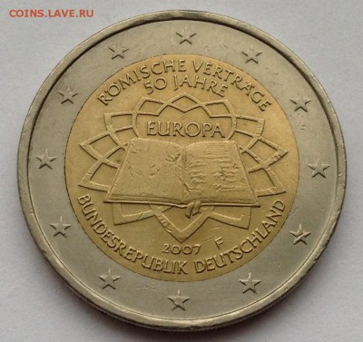 2 евро Германия 2007 F "Римский договор" с номинала - 7_1.JPG