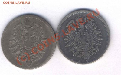 Германия 1 марка ( 2 шт.) 1874,75г.+ бонус  до 17.08. 21.30 - 28