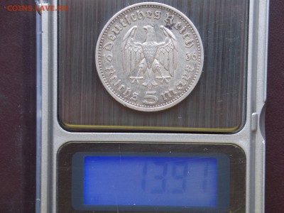 Германия 5 марок 1936 г. Третий Рейх ,до 13.09.15 в 22.00мск - 5марок