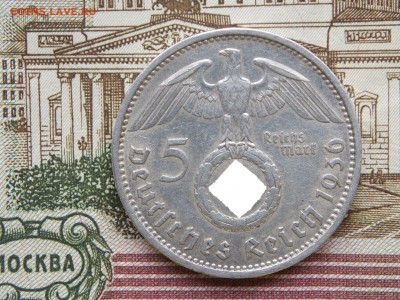 Германия5 марок1936г.№2 Третий Рейх ,до 13.09.15 в 22.00мск - свастика2