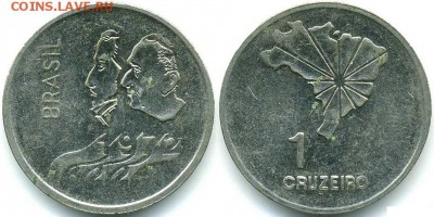 Монеты с картами государств - 1-cruzeiro-1972-150th-independence