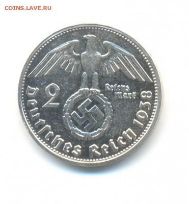 Ag. 3-й рейх 2 марки 1938 G. до 14.09 22:00 - 12