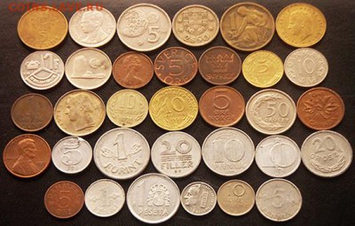 54 разные зарубежные монеты (см. описание); до 11.09_22.00мс - 3