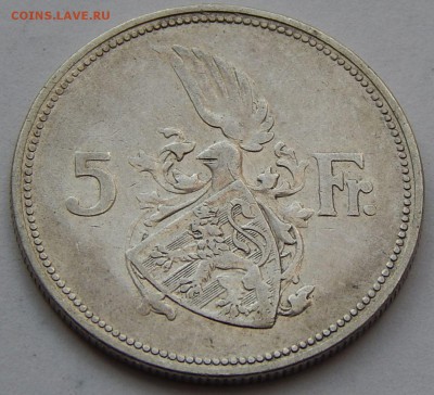 Люксембург 5 франков 1929, до 19.09.15 в 22:00 МСК - 4637