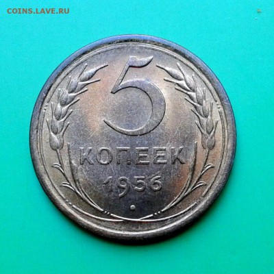 5 копеек  1956 год  до 19.09.15г aUNC (блеск) - 20150913_145349