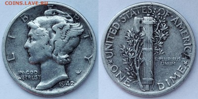2 $ 1943. до 17.09.15 22-00 Москва - дайм 1942