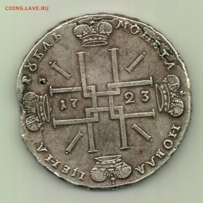 Рубли 1723, 1728 - предпродажная оценка - Рубль 1723 (мантия) - r