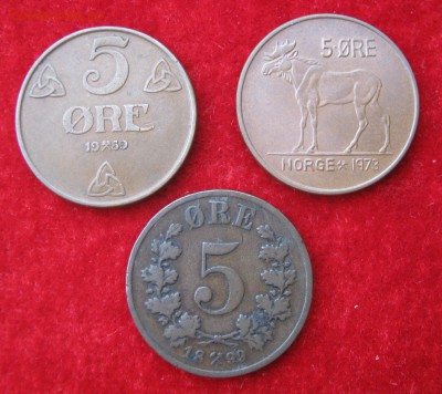 НОРВЕГИЯ 3 по 5 эре 1899, 1939, 1973 гг. 18.09.2015. - 001 (2).JPG