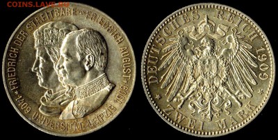 2 марки 1909 Саксония Университет до 20.09.15 в 22.00 МСК - 2 марки Саксония 1909