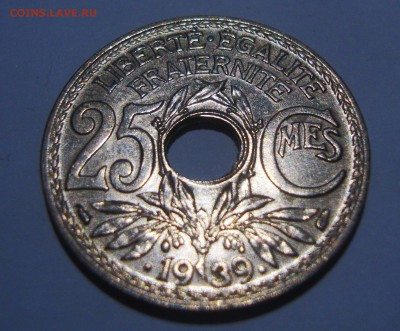 Франция 25 сентим 1939 блеск до 21-00 18.09 - 9
