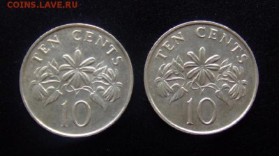 МОНЕТЫ МИРА №5 - Сингапур (набор - 10 центов) (2 шт.) Р