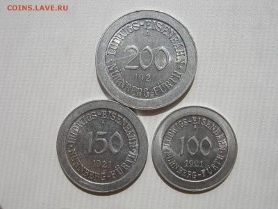 Транспортные жетоны 1921 Нюрнберг-Фюрт 100,150,200 пфеннигов - IMG_5266