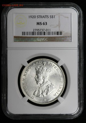 Стрейтс Сетлментс, 1 Доллар 1920 г., MS-63 - 1