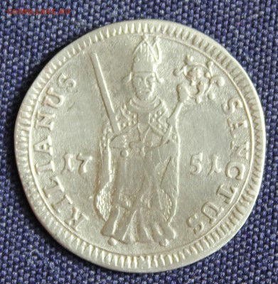 С руб. ЕПИСКОПСТВО ВЮРЦБУРГ 1шиллинг 1751г.СВ.КИЛИАН  до25.9 - IMG_7864.JPG
