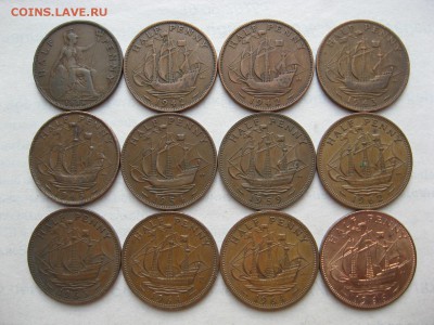 14 монет Англии HALF PENNY до 25.09.15 - 7
