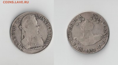 Боливия 4 соля 1830 - 4соль