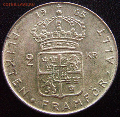 Швеция_2 кроны 1965. Отличное серебро; до 20.09_22.32мск - 10406