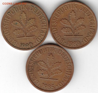1 пфенниг 1985J, 1989G, 1990F ФРГ до 27.09.15 в 24.00 - Scan-150920-0013