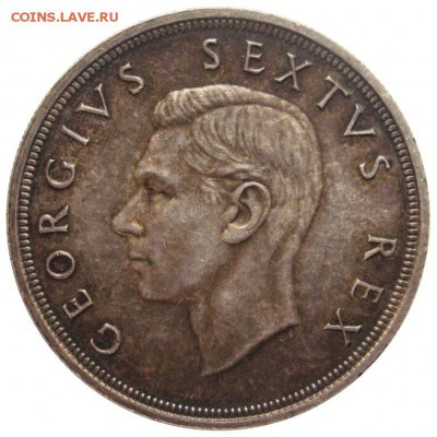 5 ранд, Южная Африка, 1948, серебро, красота до 24.09 - lot-207759-2