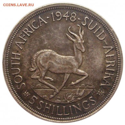 5 ранд, Южная Африка, 1948, серебро, красота до 24.09 - lot-207759-1