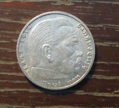 ГЕРМАНИЯ - 2 рейхсмарки 1939 ГИНДЕНБУРГ до 27.09, 22.00 - Германия 2 рейхсмарки 1939-1