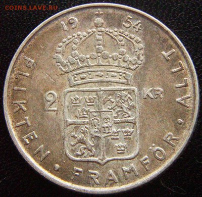 Швеция_2 кроны 1954. Отличное серебро; до 22.09_22.04мск - 10410