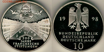 Германия, 10 м 1998, пруф, с 200! - до 22-00мск 23.09 - ger-10m-1998